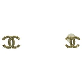Chanel Pendientes CC de cristal dorado