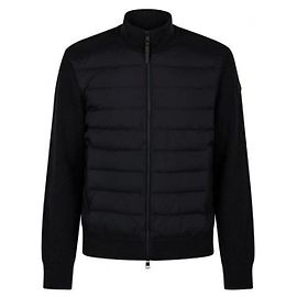 Moncler Cardigan imbottito con zip in misto lana e cashmere