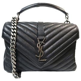 Autre Marque Borsa Satchel Media Matelassé Classic Monogram Nera