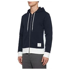 Thom Browne Felpa con cappuccio e zip classica in jersey