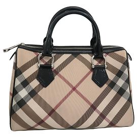 Burberry Nova Check Lackleder Boston Tasche