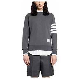 Thom Browne Sweatshirt en maille RWB Gris foncé