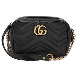 Gucci Mini borsa a tracolla GG Marmont matelassé nera