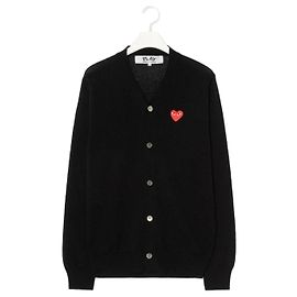 Comme Des Garcons Play Red Heart Strick-Cardigan Black AX