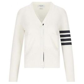 Thom Browne V-Ausschnitt Cardigan aus Merinowolle Bar Milano Stitch