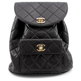 Chanel Black Lambskin Backpack