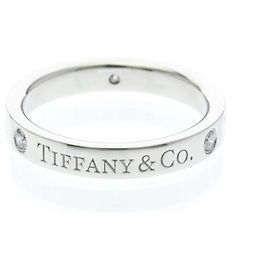 Tiffany & Co. Logo Band aus Platin und Diamanten 4mm
