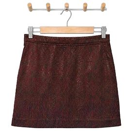 Sandro gonna corta effetto jacquard rosso nero zip dorata J3306H S stile anni 2010