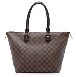 Borsa Tote Louis Vuitton Damier Ebene Saleya MM marrone