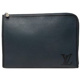Borsa a pochette Louis Vuitton Taurillon Pochette Jour GM Blu