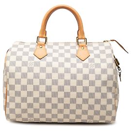 Borsa Boston Louis Vuitton Damier Azur Speedy 30 Bianca