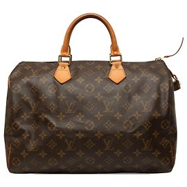 Borsa Boston Louis Vuitton Monogram Speedy 35 Marrone