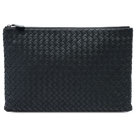 Clutch Bottega Veneta Intrecciato in Nappa nero