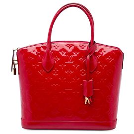 Borsa a mano Louis Vuitton Monogram Vernis Lockit PM rossa