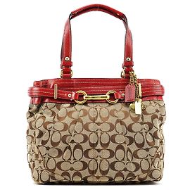 Coach 12467 Borsa Tote Hamptons Signature Beige Red