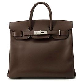 Hermès Sac à main Hermes Haut à Courroies 28 en cuir Epsom Chocolat