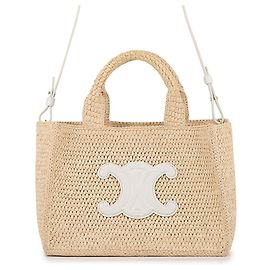 Céline Celine Triomphe Cabas Thais Small Raffia Handbag
