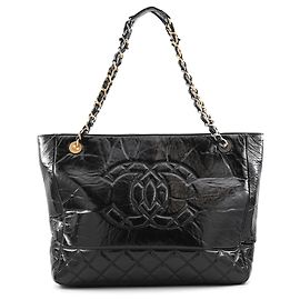 Bolsa Tote Chanel Black Matelassé com Corrente
