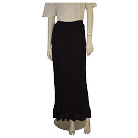 M Missoni Falda Maxi de Punto Negra con Dobladillo Festoneado