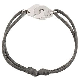 DINH VAN - Bracciale Menottes PM Dinh Van in oro bianco e cordino grigio
