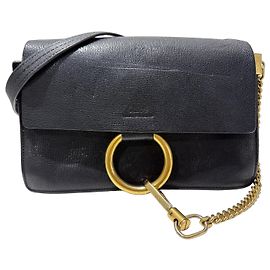 Chloé Faye piccola borsa a tracolla in pelle - Nero/Oro