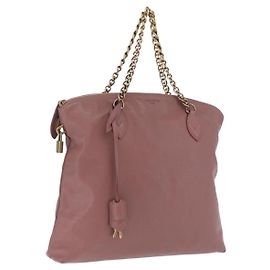 LOUIS VUITTON Lockit Chain Hand Bag Leather Rose M94358 LV