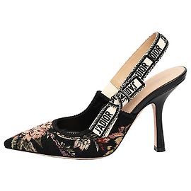 Décolleté slingback J'Adior con ricami floreali neri - taglia EU 38.5