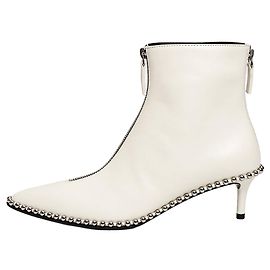 Alexander Wang Botines de piel con tachuelas Eri blancas - talla EU 39