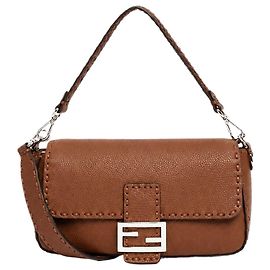 Fendi Borsa Baguette Selleria in pelle Cuoio Romano marrone