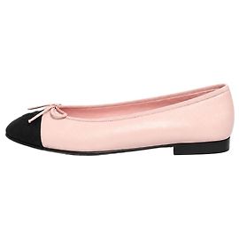 Chanel Ballerinas aus rosa Lammleder mit Cap-Toe - size EU 38.5