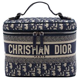 Diortravel Beautycase aus bestickter Blue Oblique Canvas Dior