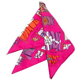 Pañuelo de seda Hermès Pink Pavois 45
