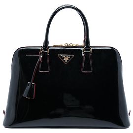 Borsa Prada Black Large Vernice Promenade Satchel
