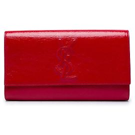 Autre Marque Clutch Saint Laurent Belle De Jour Large de charol texturizado con monograma rojo