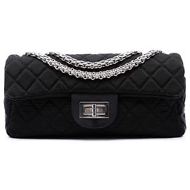 Chanel Black Quilted Nylon Reissue 2.55 Bijoux East West Flap