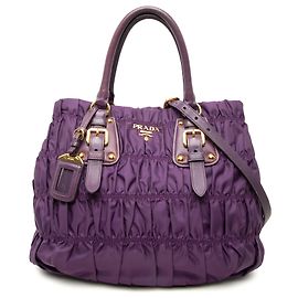 Borsa Prada Purple Tessuto Gaufre Satchel