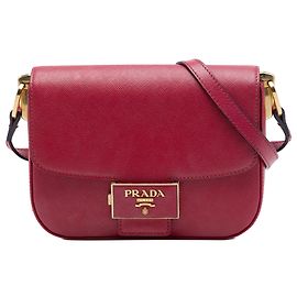 Prada Red Saffiano Lux Embleme Crossbody