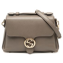 Bolso Satchel Gucci Small Dollar Calf Interlocking G Marrón