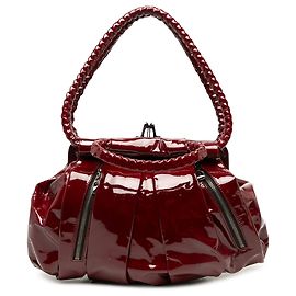 Borsa Satchel Loubette Large in vernice rossa Christian Louboutin