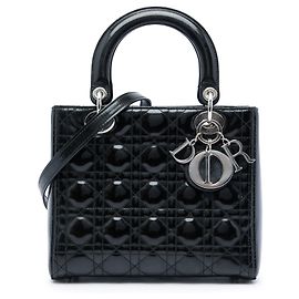Dior Black Small Patent Cannage Lady Dior