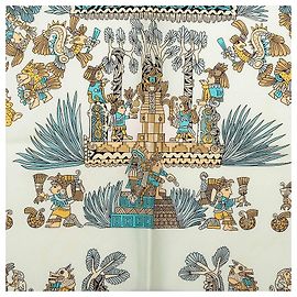 Hermès Green Astres et Soleils Seidentuch 90