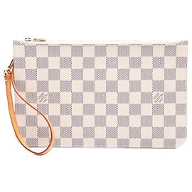 Louis Vuitton White Damier Azur Neverfull MM Pouch
