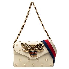 Borsa Gucci White Mini Calfskin Queen Margaret Broadway Satchel