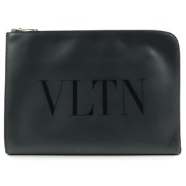 Pouch con zip Valentino Garavani VLTN in pelle stampata