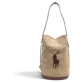 RALPH LAUREN HANDTASCHE GRAND CABAS BIG PONY RAFFIA 658858 SCHULTERTASCHE