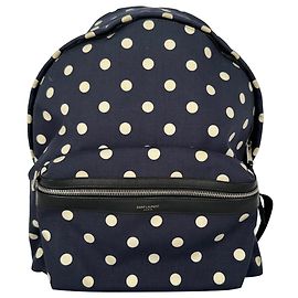 Autre Marque Mochila Saint Laurent de bolinhas em lona azul marinho