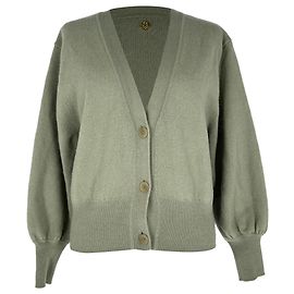 Sandro Happy Cropped Cardigan aus Wolle in Olive