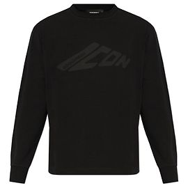Dsquared2 Icon Logo T-Shirt schwarz Baumwolle langarm