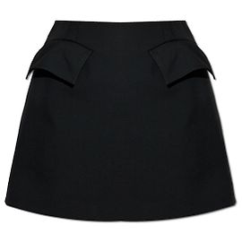 Gonna corta in lana nera Alexander McQueen