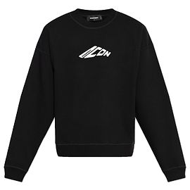 Dsquared2 Schwarzes Baumwoll-Sweatshirt mit Icon Logo